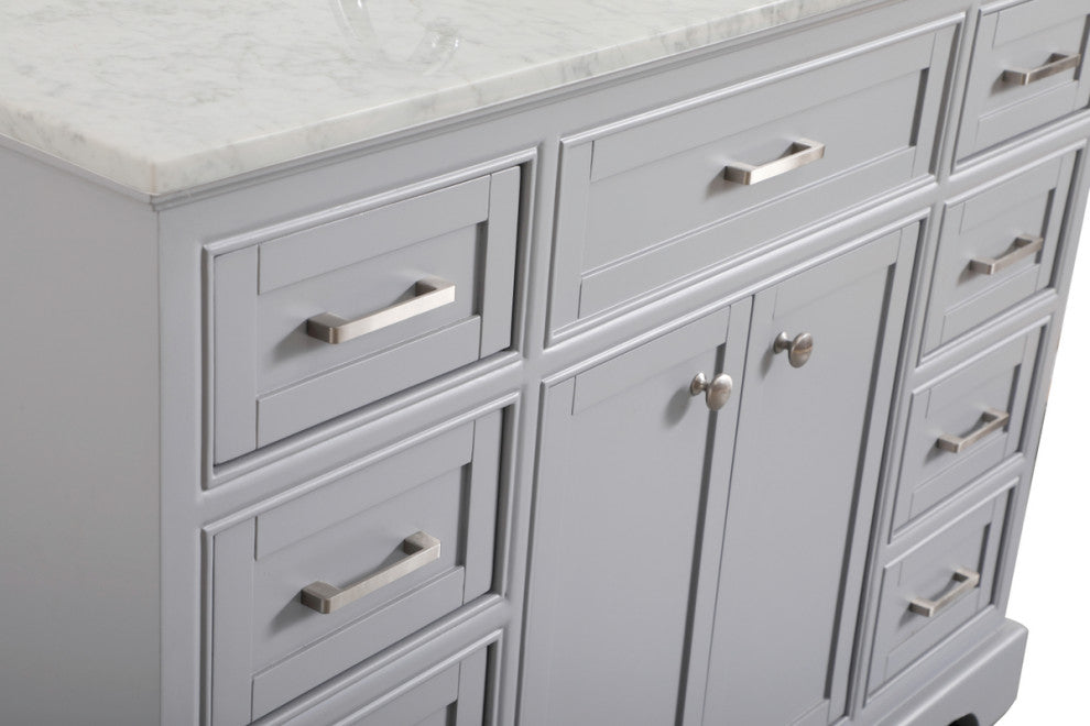 Amber Single Bathroom Vanity, Blue, Light Grey, 48"