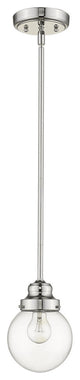 Silver Metal Hanging with Round Clear Glass Shade