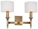 Maxim 22379 2 Light 13" Tall Wall Sconce - Natural Aged Brass / Oatmeal