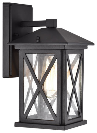 CHLOE Lighting VINCENT Transitional 1-Light Textured Black Outdoor Wall Sconce