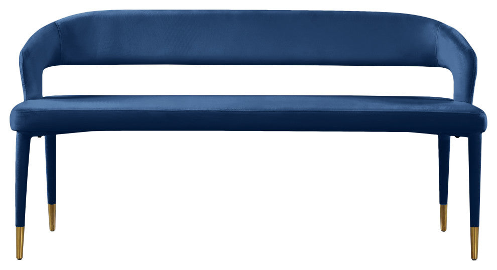 Destiny Upholstered Bench, Navy, Velvet