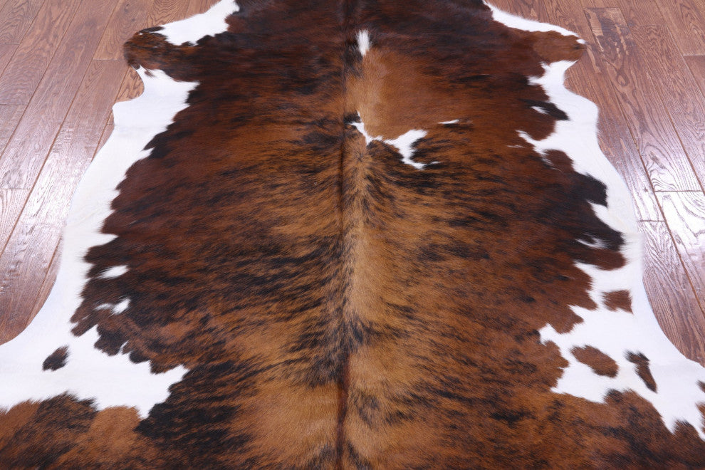 6' 9" X 5' 10" Brindle Natural Cowhide Rug C2420