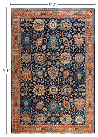 Serapi One-of-a-Kind Hand-Knotted Area Rug Blue, 6' 2" x 9' 1"
