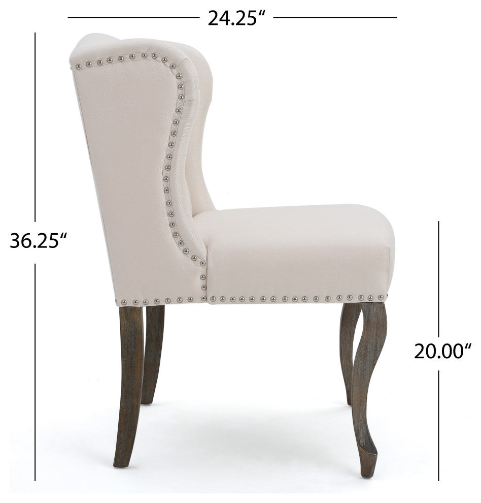 GDF Studio Asheville Modern Fabric Wingback Chair, Beige