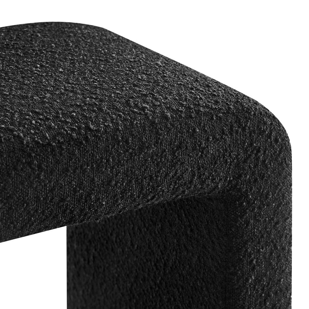 Simba Boucle Fabric Waterfall Stool - Black