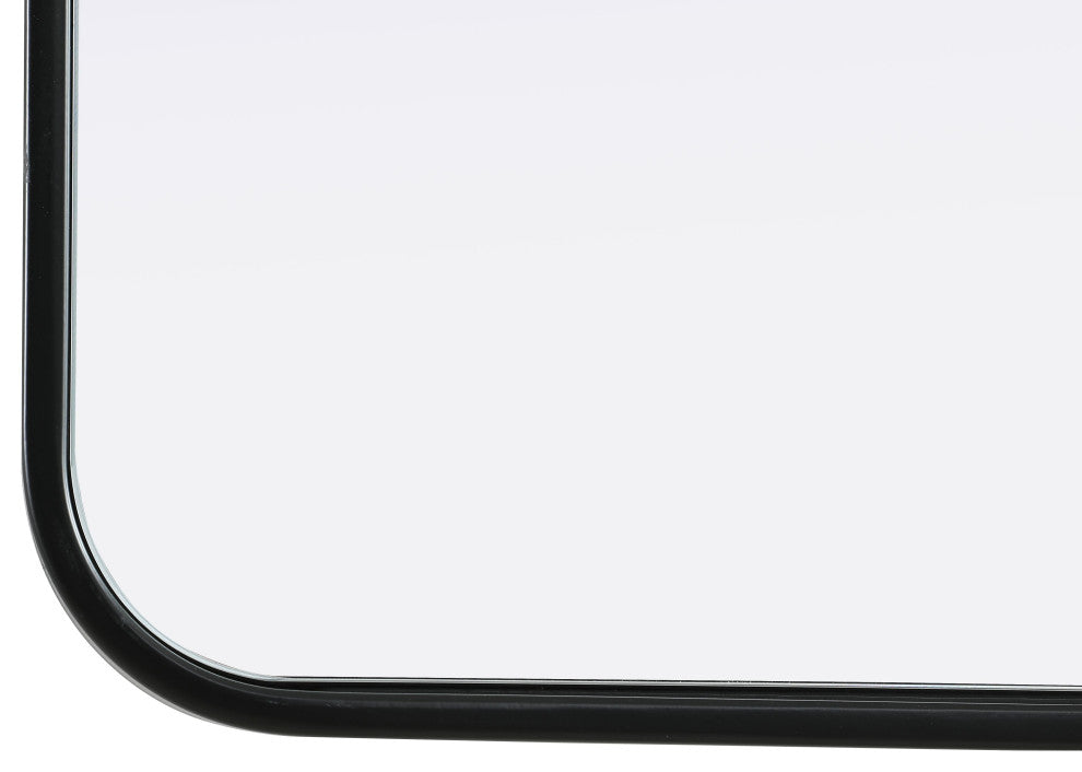 Home Living Contour Metal Rectangle Mirror 18x36, Black