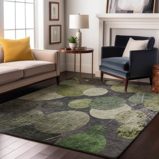 Premium Machine Washable Mayfield AMF556 Green 9' x 12' Rug