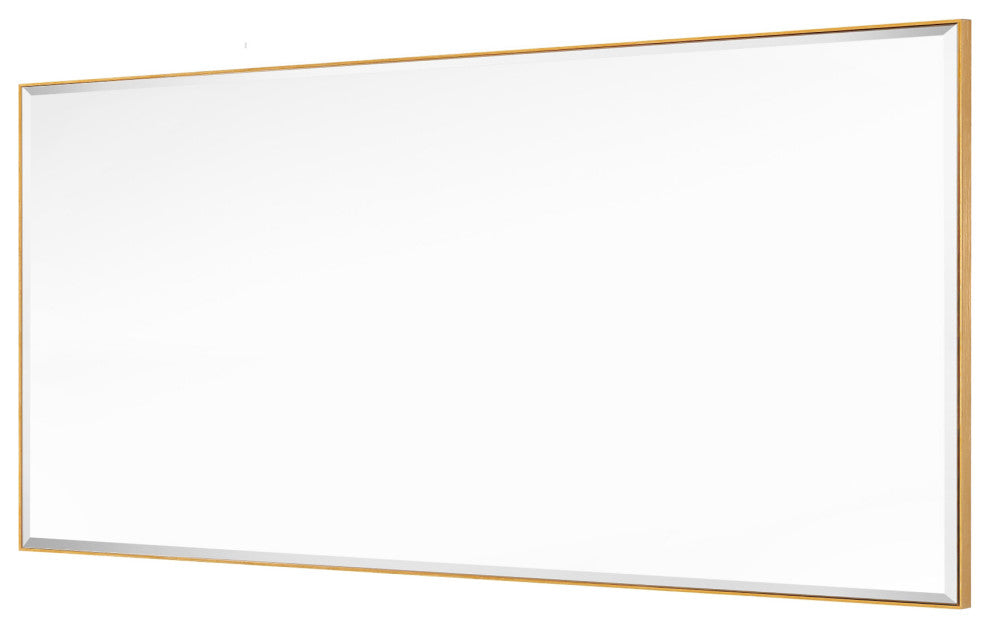 Metal Framed Rectangle Beveled Edge Wall Mirror Bathroom Vanity Mirror, Gold, 24"x40"