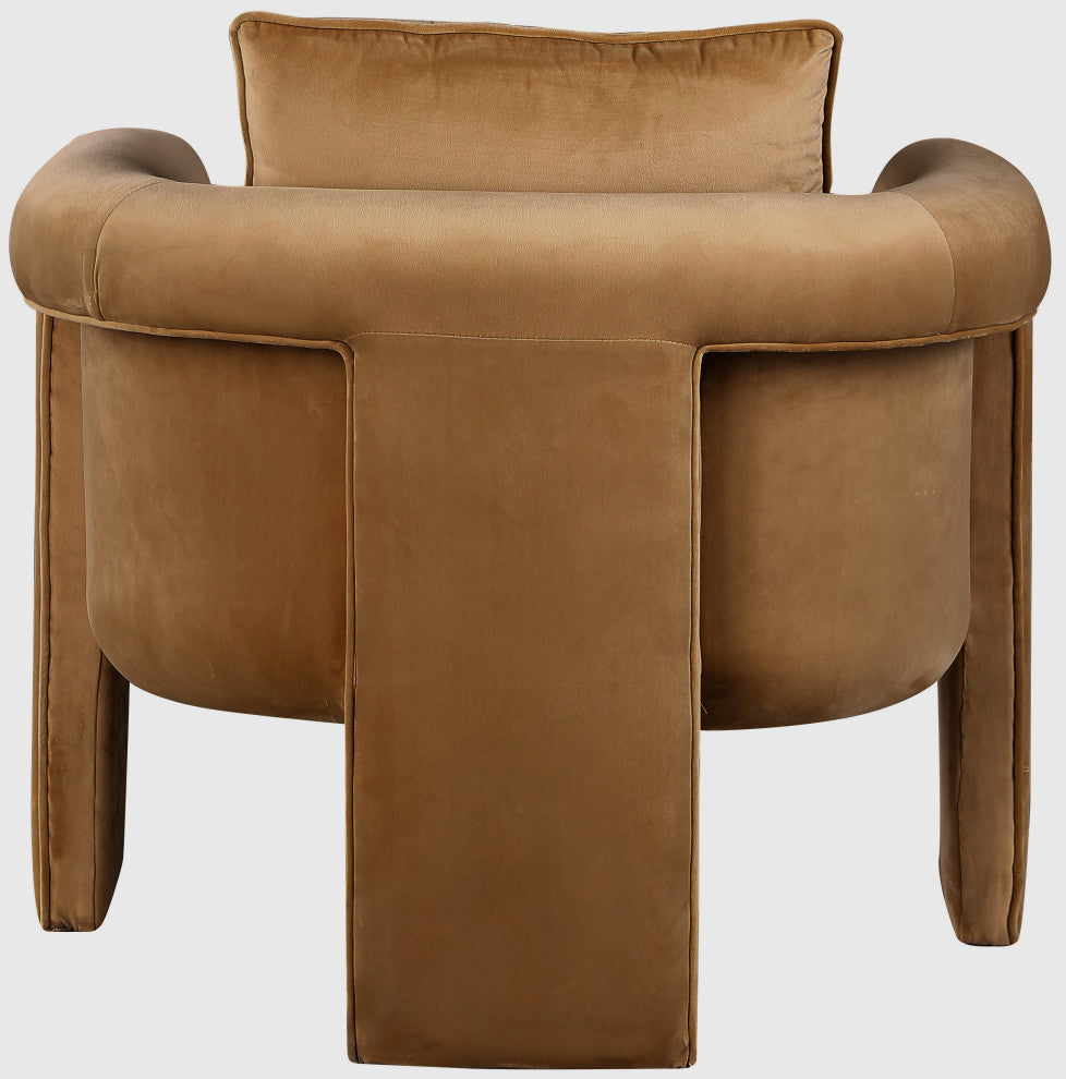 Sloan Velvet Accent Chair, Saddle