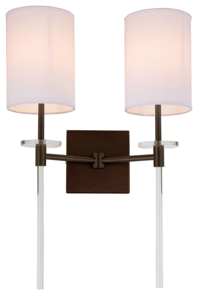 Sutton 2 Light Wall Sconce, Oil Rubbed Bronze