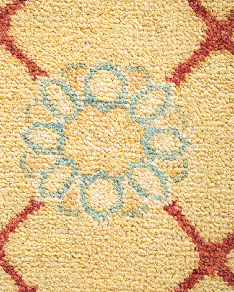 Eclectic, One-of-a-Kind Hand-Knotted Area Rug Green, 9'1"x11'9"