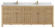 Sonoma 84 Double Sink Bath Vanity in Light Natural Teak with 2" Empira Quartz