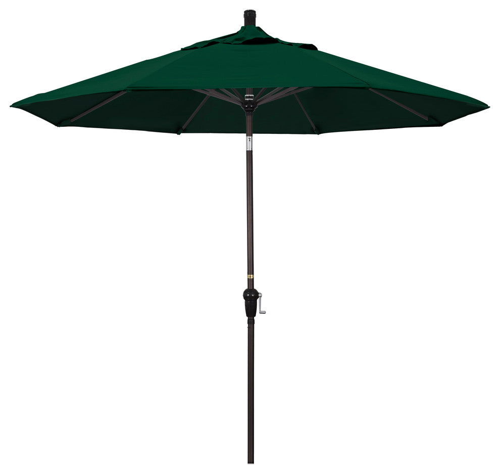 9' Aluminum Umbrella Auto Tilt Bronze, Forest Green