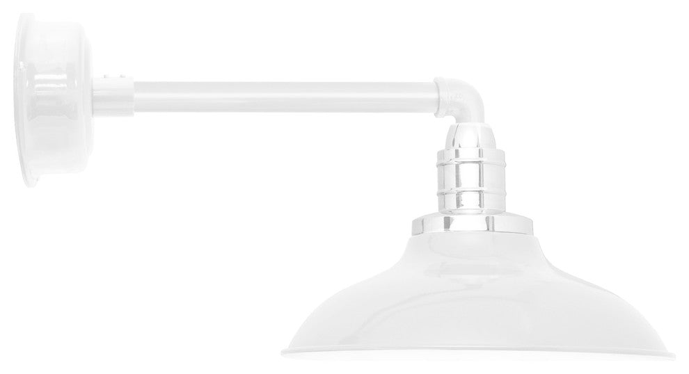 12" Peony LED Barn Light With Metropolitan Arm, White