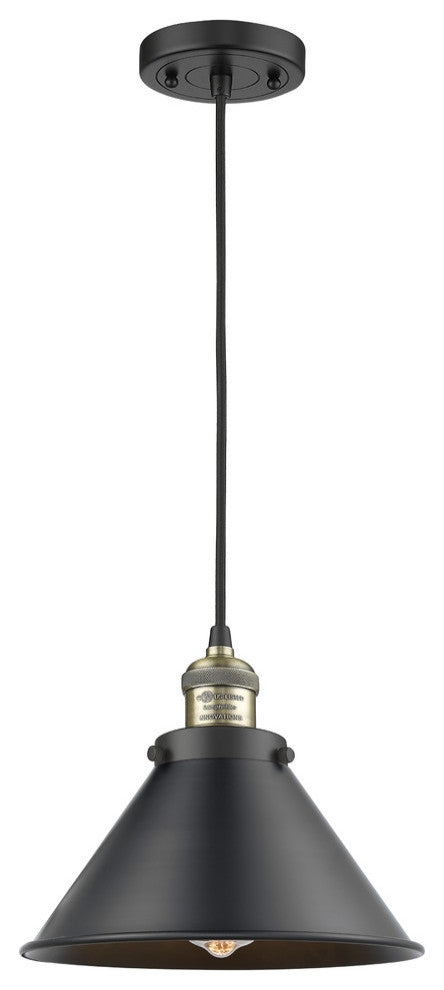Briarcliff 1-Light LED Mini Pendant, Black Antique Brass