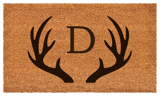 Calloway Mills Antler Monogram Doormat, 30"x48", Letter D
