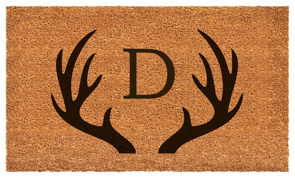 Calloway Mills Antler Monogram Doormat, 30"x48", Letter D