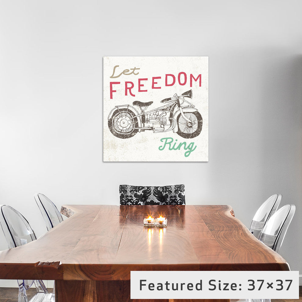 "Road Trip Motorcycle" by Oliver Towne, 37x37x1.5