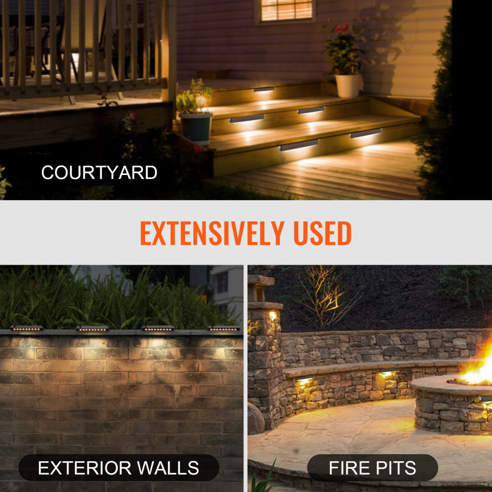 VEVOR 8-Pack 6.8" LED Hardscape Lighting Retaining Wall Step Paver Lights 3W