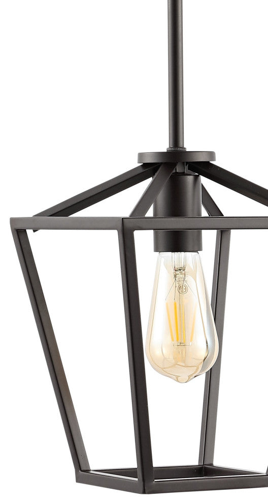Grace Industrial Farmhouse Iron LED Pendant, Oil Rubbed Bronze, 1-Light