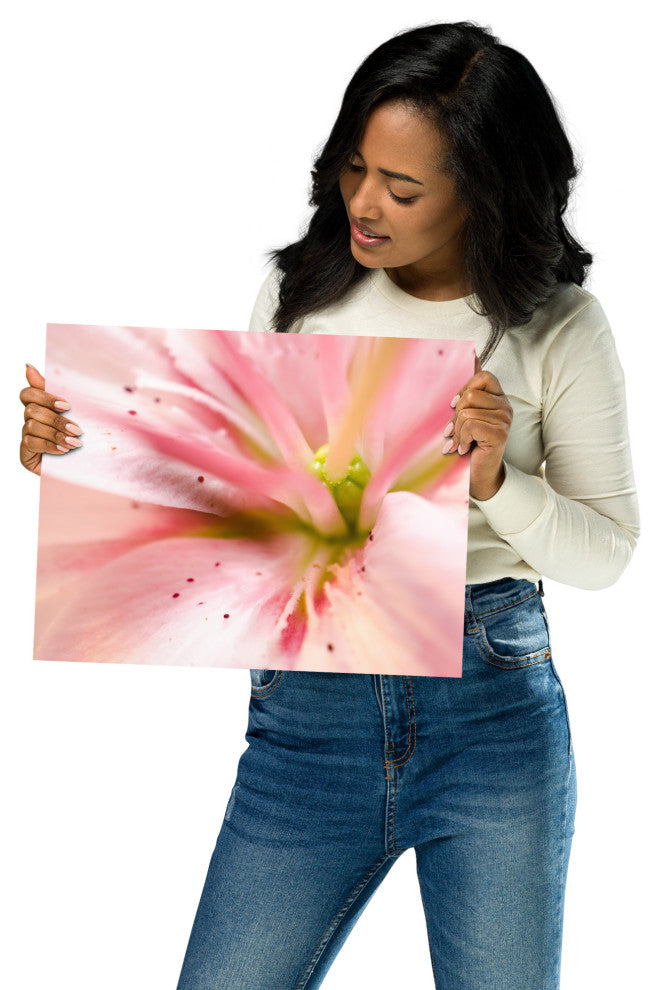 Center of the Stargazer Lily Floral Nature Photo Unframed Wall Art Print, 11" X 14"