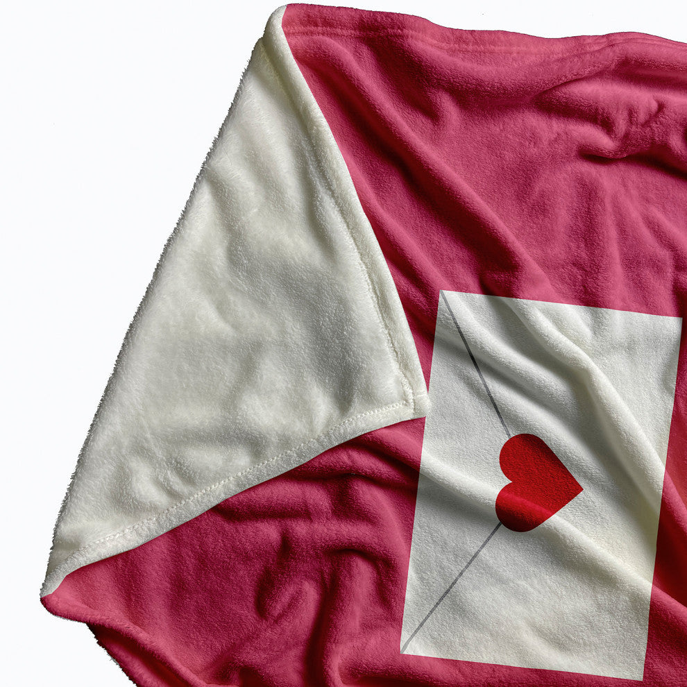 60 x 80 in Love Letter Valentine's Throw Blanket, Pink