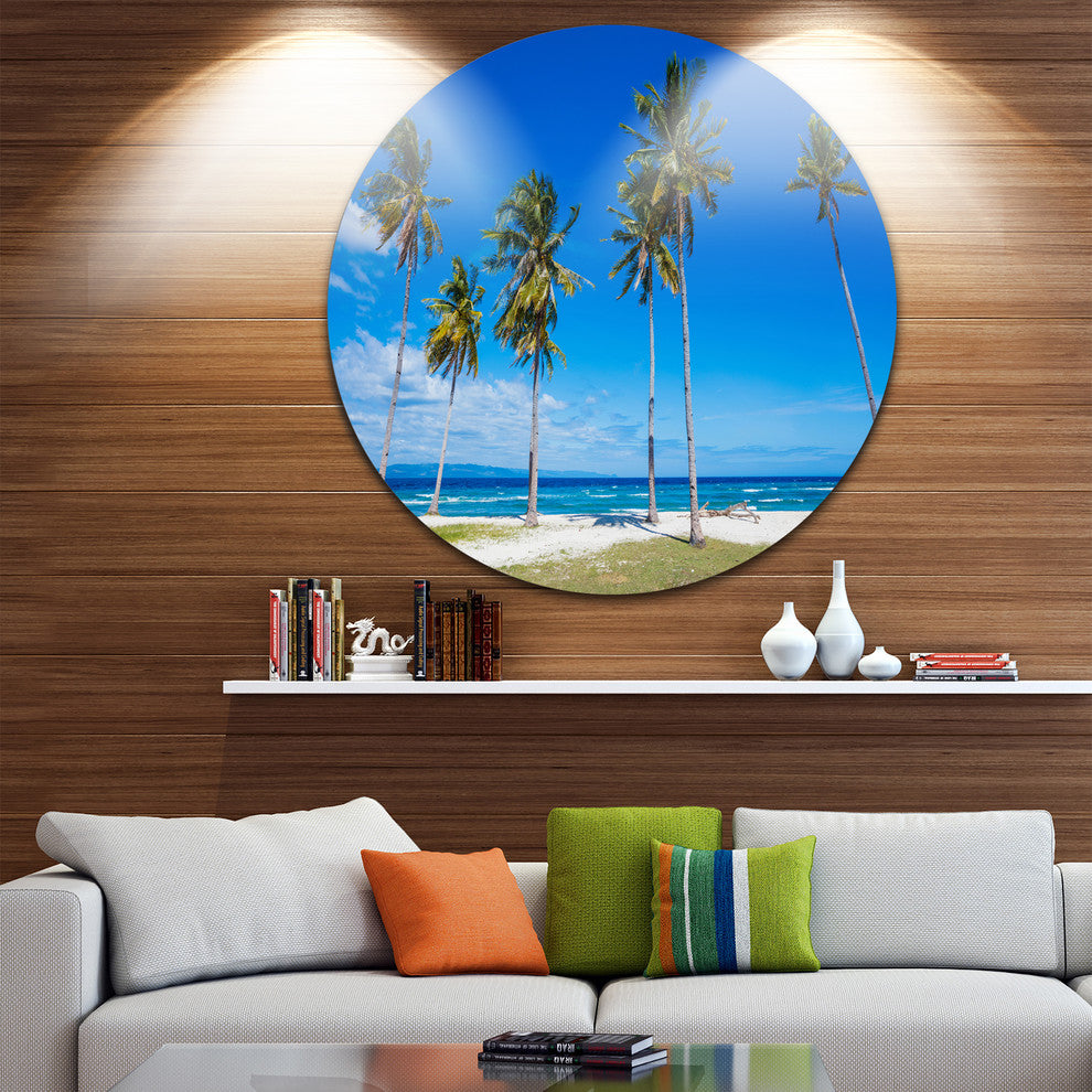 Bright And Clear Tropical Beach, Seascape Round Wall Art, 23"