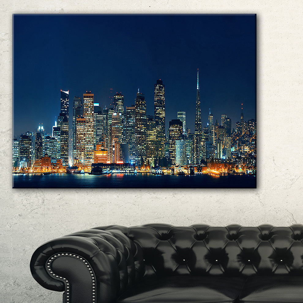 "San Francisco Skyline At Night" Cityscape Canvas print, 40"x30"
