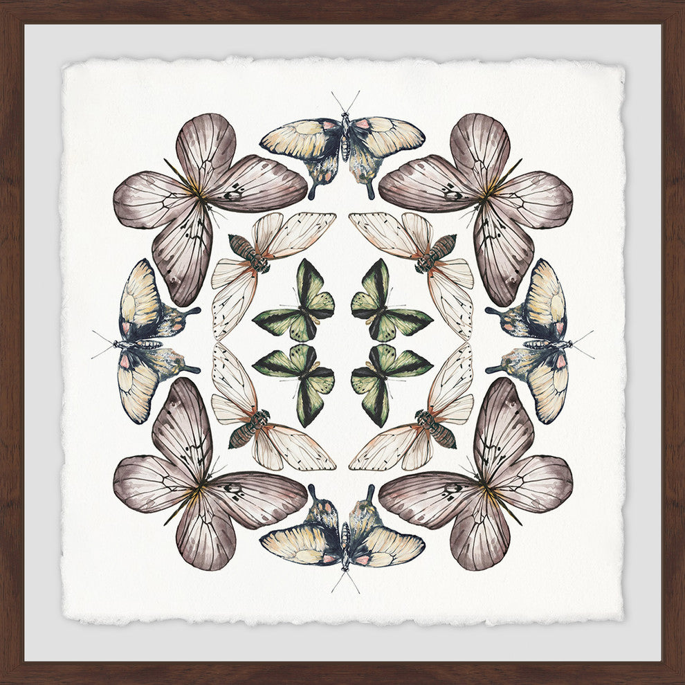 "Concentric Butterflies" Framed Painting Print, 12"x12"