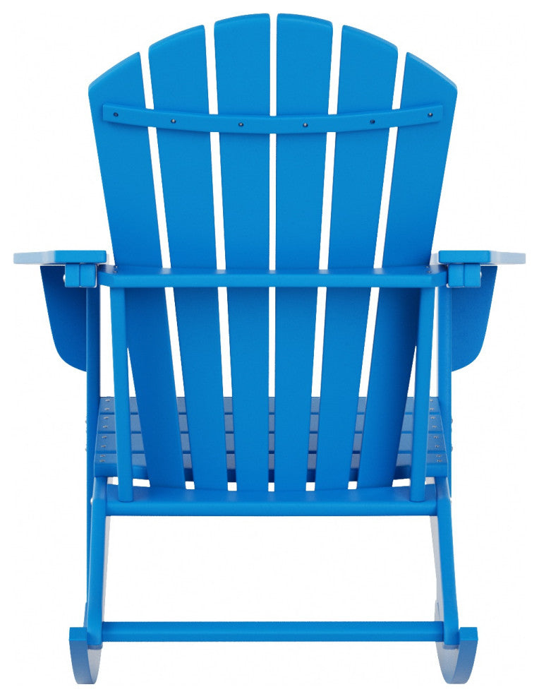 WestinTrends Outdoor Patio Poly Lumber Adirondack Porch Rocking Chair Rocker, Pacific Blue