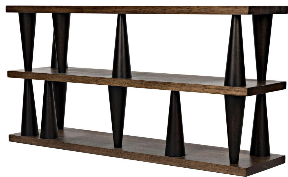 Ebony And Walnut Finish Console Table