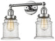 Canton 2-Light LED Bath Fixture, Polished Chrome, Glass: Seedy