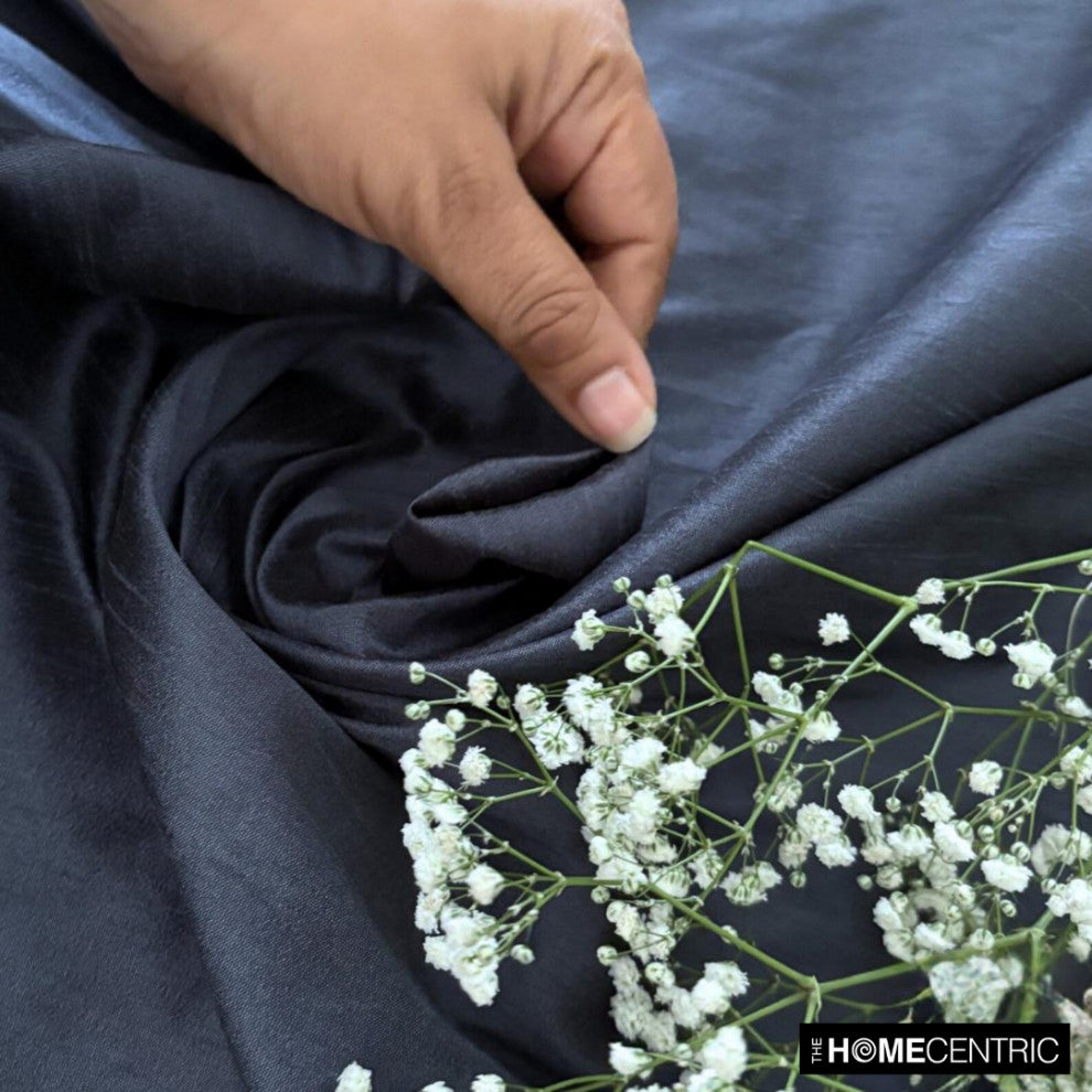 Midnight Blue Art Silk Fabric By The Yard, 7 Yards For Curtain, Dress Wholesale