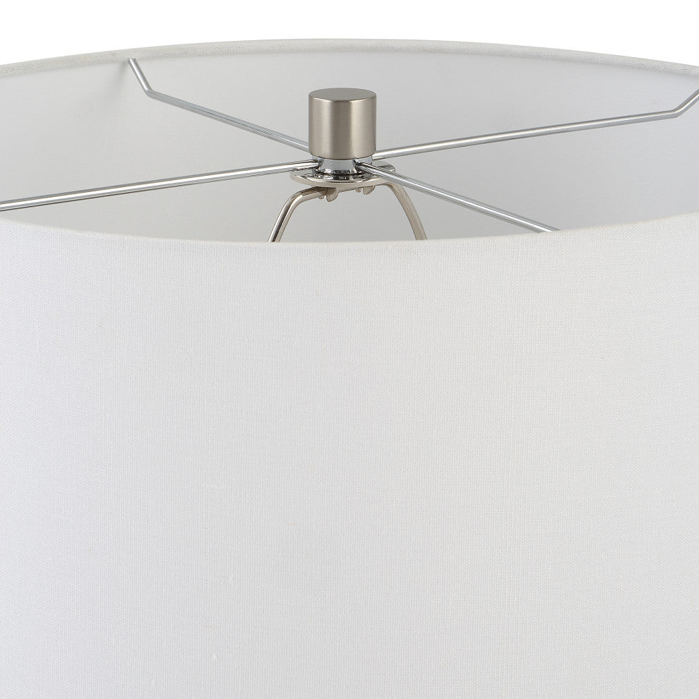 Contemporary Green Gray Blue Ombre Table Lamp 28 in Art Glass Elegant White