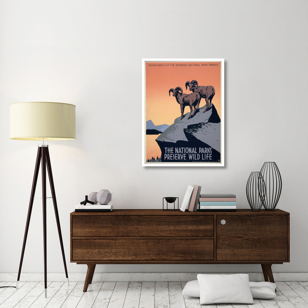 "The National Parks Preserve Wild Life, ca. 1936-1939" Print by J. Hirt, 32"x42"