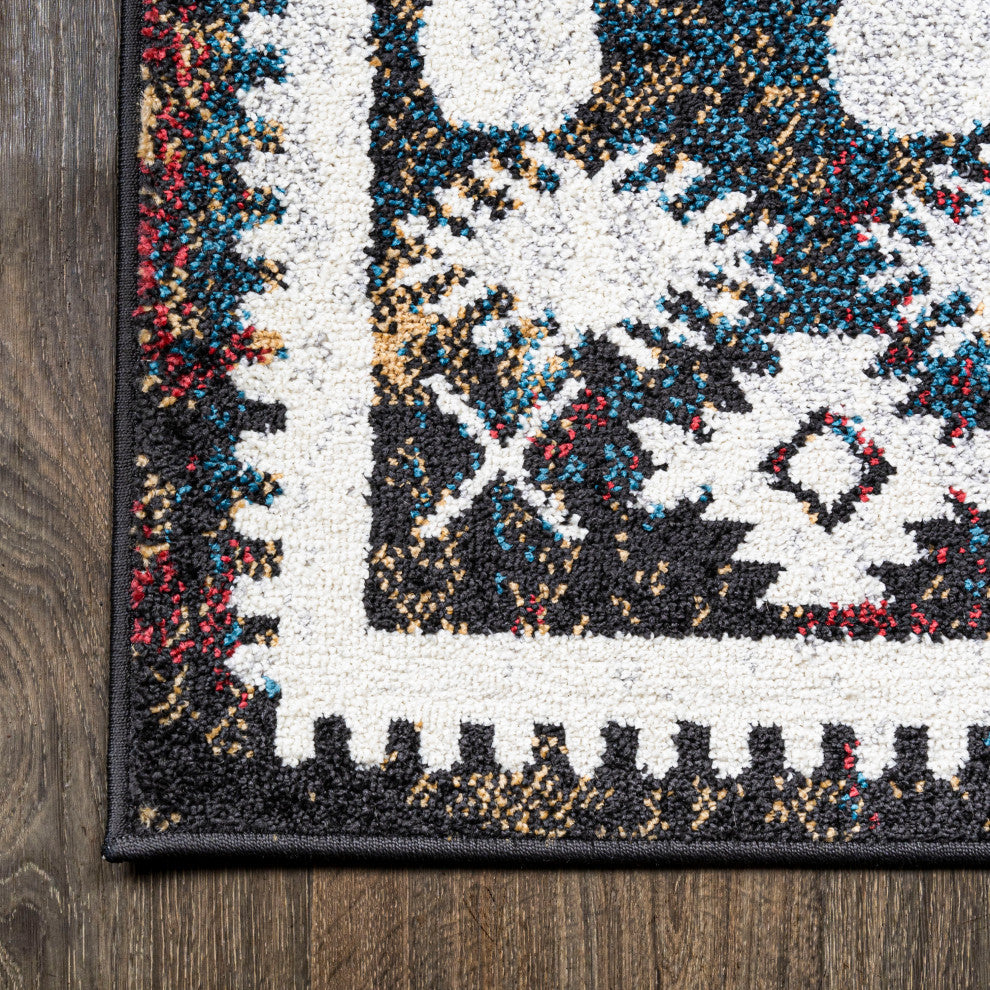 Dhiya Distressed Kilim Runner Rug, Multi, 2x10