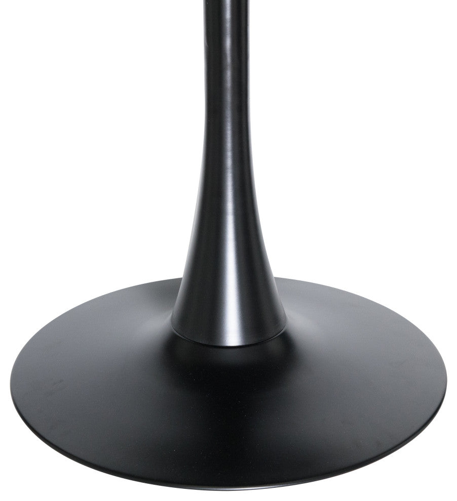 Round Dining Table 35" MDF Wood Tabletop in Steel for Dining Room & Kitchen, Black/White