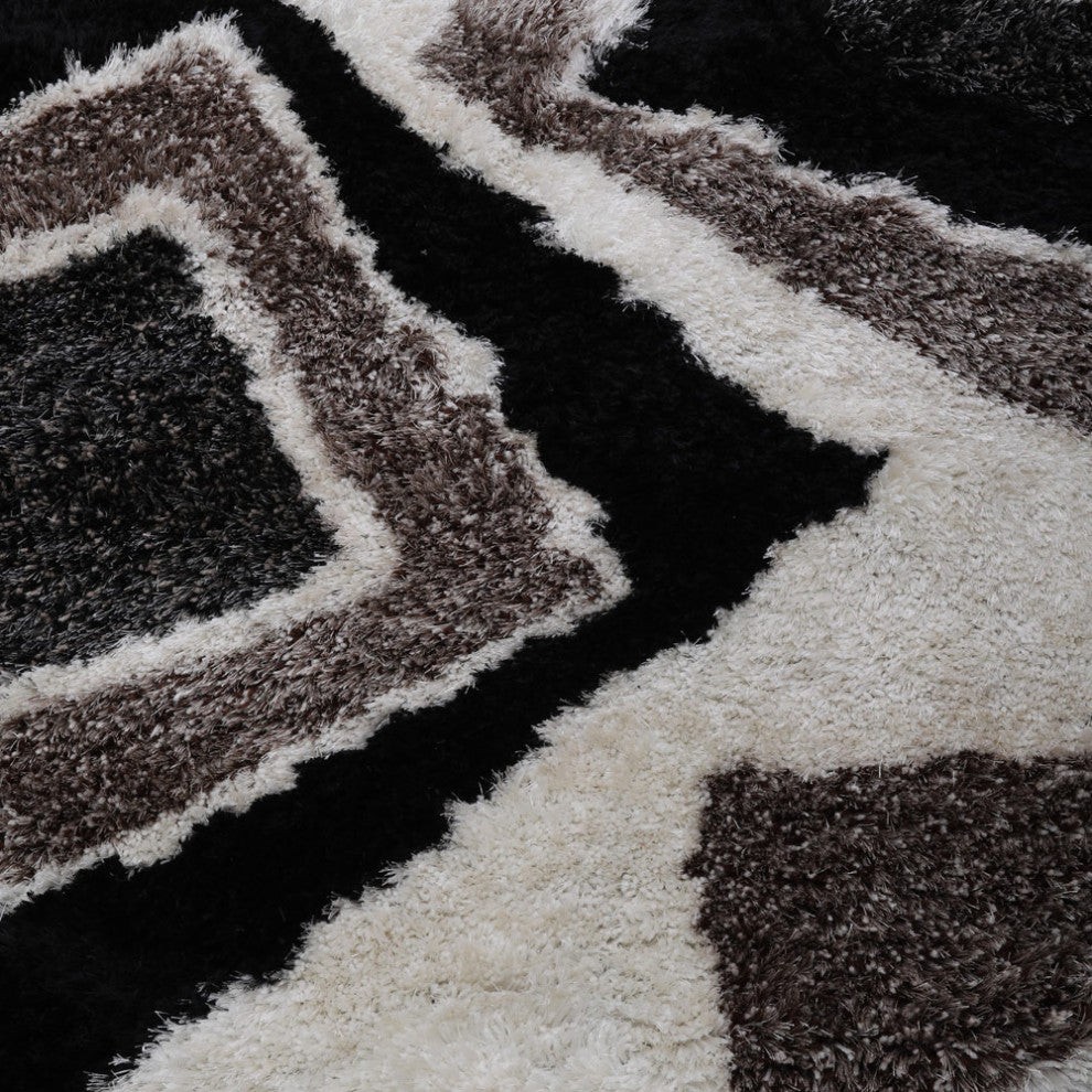 HAND TUFTED SHAG POLYESTER ECO-FRIENDLY AREA RUGS -Multicolor,Contemporary