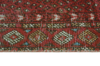 Vintage Distressed Wazhmah Red/Brown Runner, 3'5 x 6'3