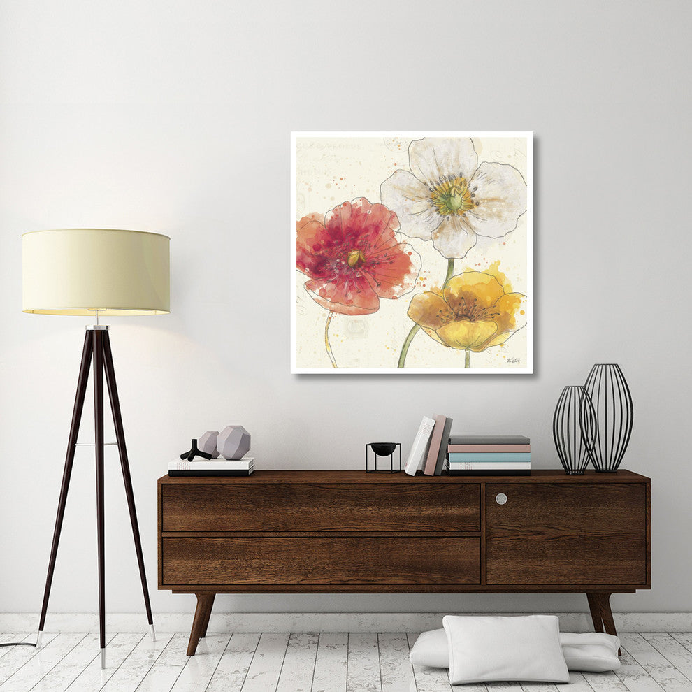 "Painted Poppies IV" Digital Paper Print by Katie Pertiet, 42"x42"