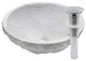 Natural Carrara White Marble Chiseled Stone Vessel Sink and Drain, Chrome