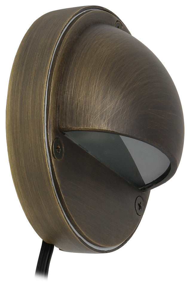 Lightkiwi Half Moon Deck Light for Low Voltage Landscape Lighting, Brass