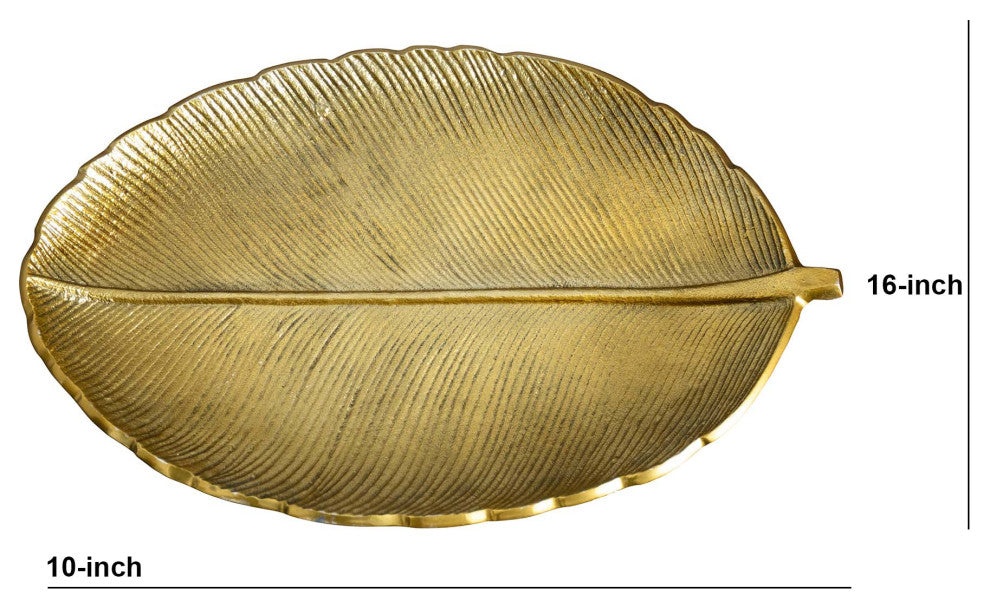 16in. Gold Leaf Decorative Accent Tray
