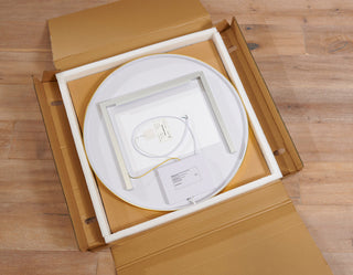 Solstice Round Wall LED Mirror, Gold