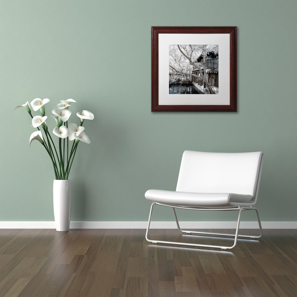 Philippe Hugonnard 'Reflections' Art, Wood Frame, White Matte, 16"x16"