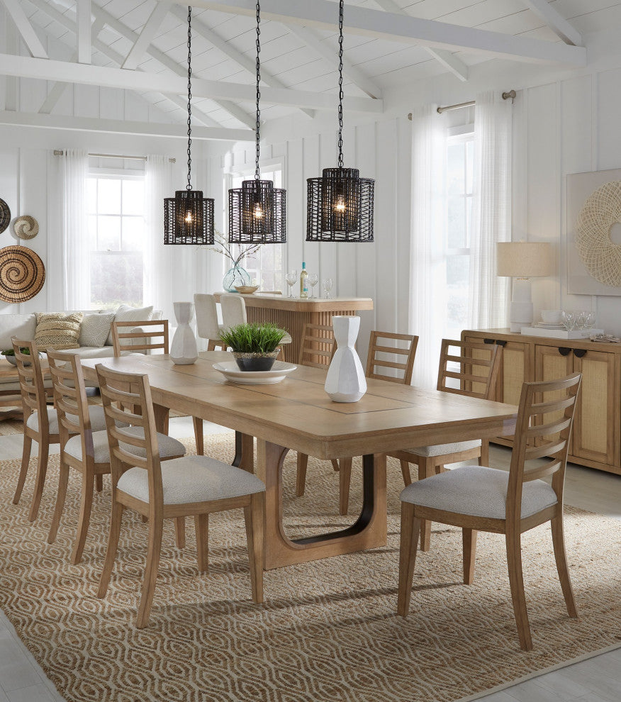 Parker House Escape Dining 84" Rectangular Table With 8 ladderback chairs