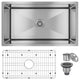 31in Undermount Single and Double Bowl 18 Gauge Stainless Steel Kitchen Sink, Single