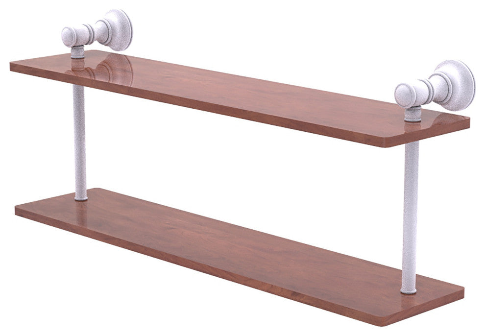 Carolina 22" Two Tiered Wood Shelf, Matte White