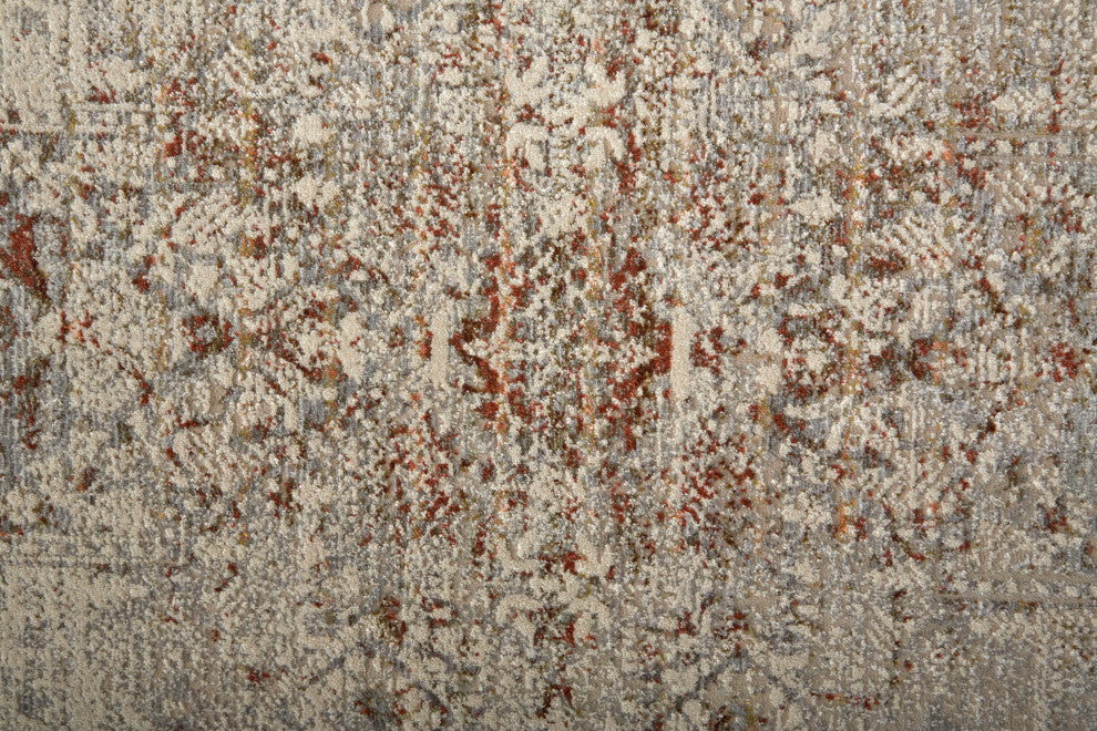 Weave & Wander Frencess Rug, Silver/Terracotta, 5' X 7'-9" Rug