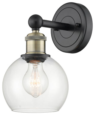 Edison Athens 1-Light 6" Sconce, Black Antique Brass, Clear